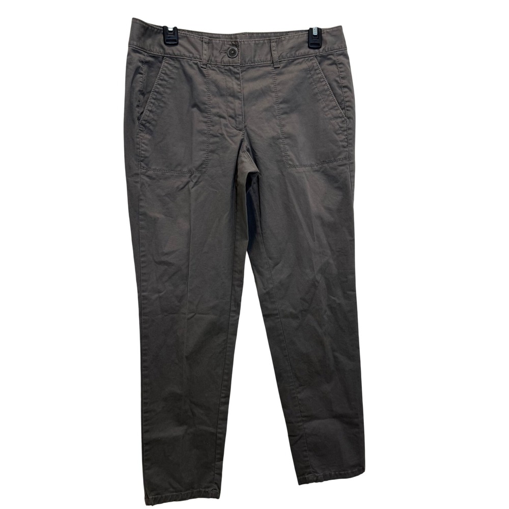 LOFT Ann Taylor Relaxed Skinny Pants Khaki Gray Women's 6 Stretch Cotton 32X28